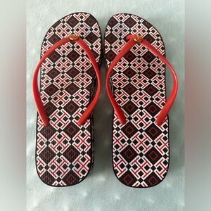 Tory Burch Thandie wedge flip flops size 10